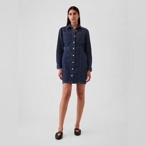 Gap Denim Mini Dress - Dark Blue Indigo
